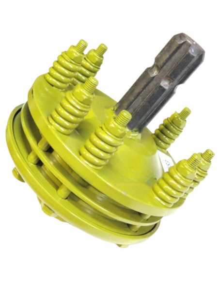 Embrague adaptador eje macho 1"3/8 Z6 y hembra 1"3/8 Z6 con 4 discos Ø180mm