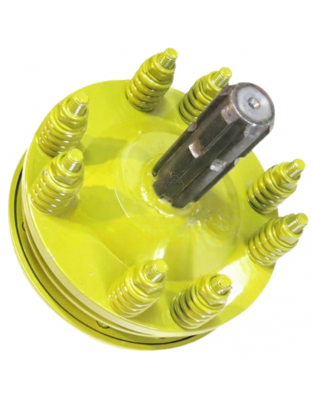 Embrague adaptador eje macho 1"3/8 Z6 y hembra 1"3/8 Z6 con 4 discos Ø180mm