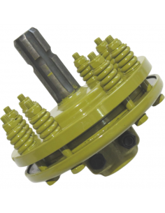 Embrague adaptador eje macho 1"3/8 Z6 y hembra 1"3/8 Z6 con 2 discos Ø200mm