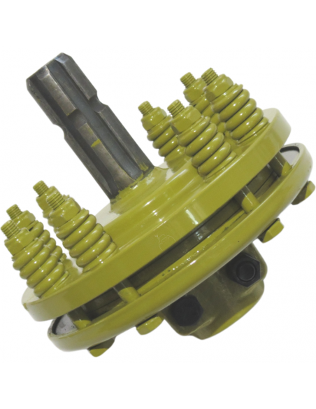 Embrague adaptador eje macho 1"3/8 Z6 y hembra 1"3/8 Z6 con 2 discos Ø200mm