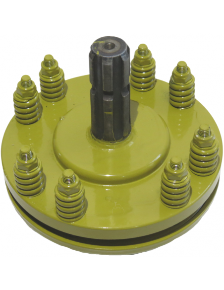 Embrague adaptador eje macho 1"3/8 Z6 y hembra 1"3/8 Z6 con 2 discos Ø200mm