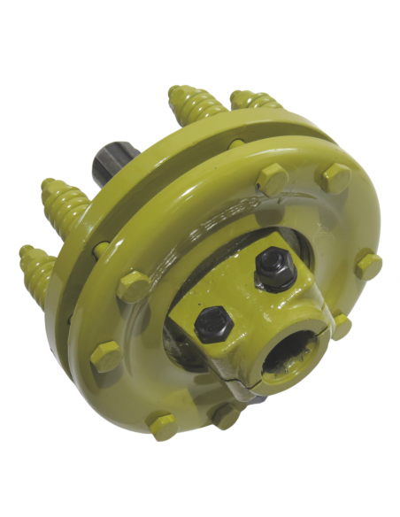 Embrague adaptador eje macho 1"3/8 Z6 y hembra 1"3/8 Z6 con 2 discos Ø200mm