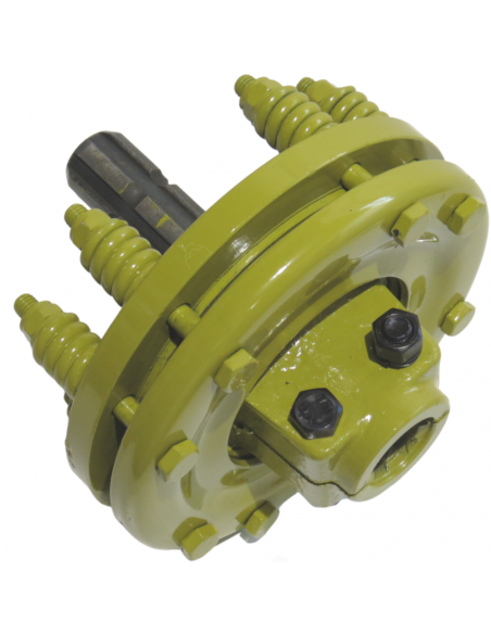Embrague adaptador eje macho 1"3/8 Z6 y hembra 1"3/8 Z6 con 2 discos Ø200mm