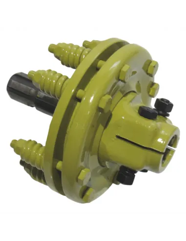 Embrague adaptador eje macho 1"3/8 Z6 y hembra 1"3/8 Z6 con 2 discos Ø180mm