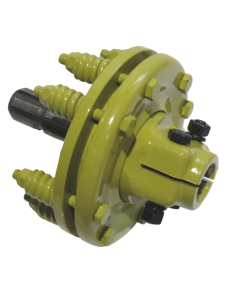 Embrague adaptador eje macho 1"3/8 Z6 y hembra 1"3/8 Z6 con 2 discos Ø180mm