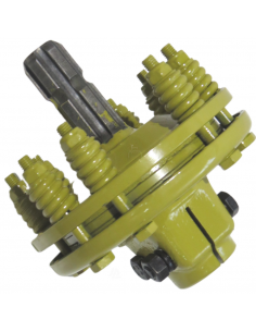 Embrague adaptador eje macho 1"3/8 Z6 y hembra 1"3/8 Z6 con 2 discos Ø180mm