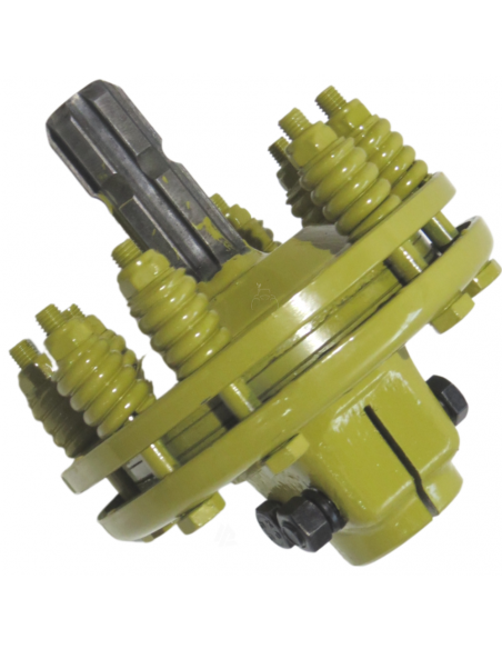 Embrague adaptador eje macho 1"3/8 Z6 y hembra 1"3/8 Z6 con 2 discos Ø180mm