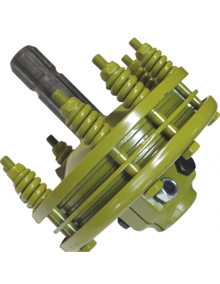 Embrague adaptador eje macho 1"3/8 Z6 y hembra 1"3/8 Z6 con 4 discos Ø200mm