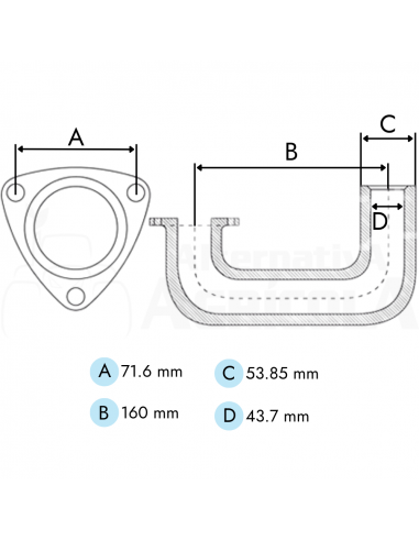 Codo de escape Massey Ferguson, Landini, New Holland 3300940M1
