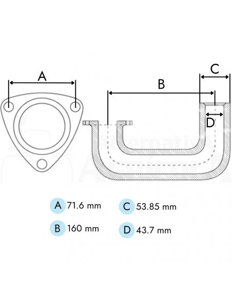 Codo de escape Massey Ferguson, Landini, New Holland 3300940M1