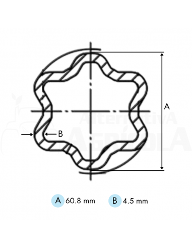Tubo estrella exterior 1 metro para transmisiones