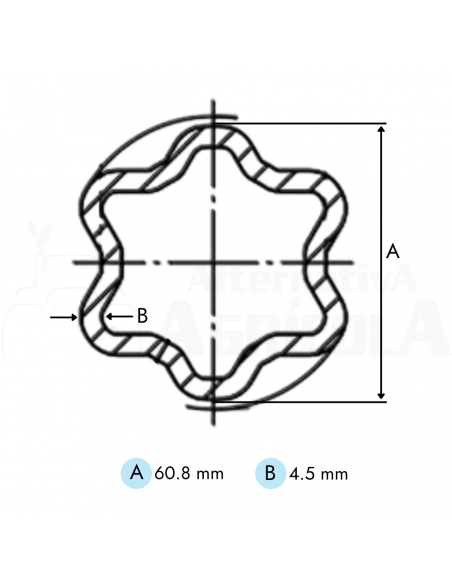 Tubo estrella exterior 1 metro para transmisiones