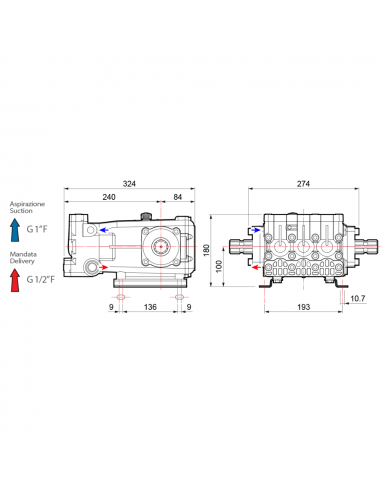 Bomba fumigación 3 pistones deslizantes de alta presión Comet YB75