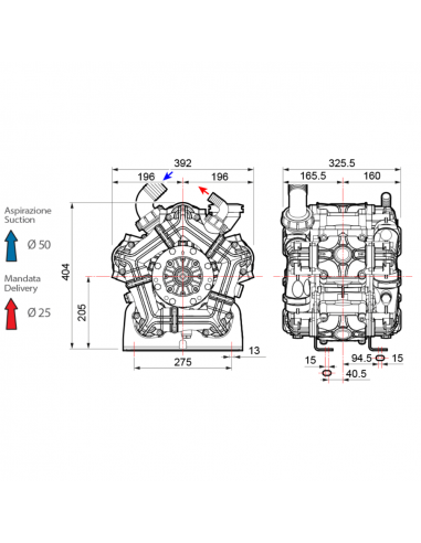Bomba fumigación 5 membranas 249L baja presión Comet BPS260