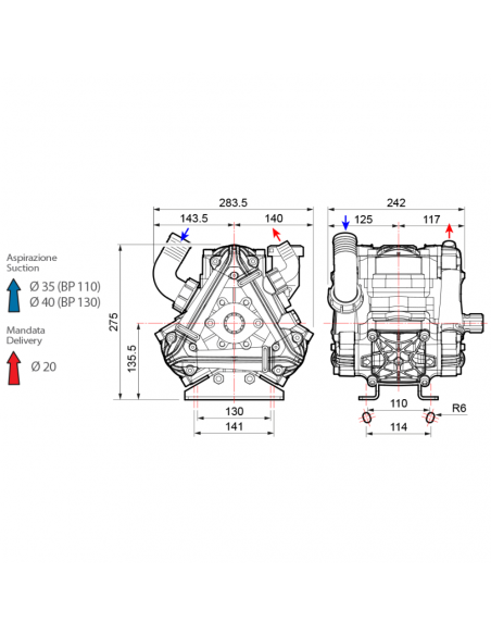 Bomba fumigación 3 membranas de baja presión Comet BP110 SMART