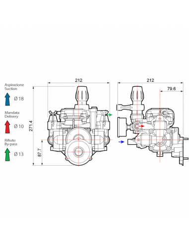 Bomba media presión 25 Bar 23L/min para carretilla a motor