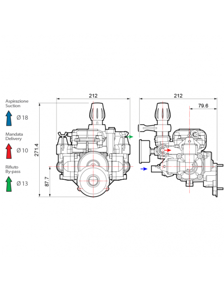 Bomba media presión 25 Bar 23L/min para carretilla a motor