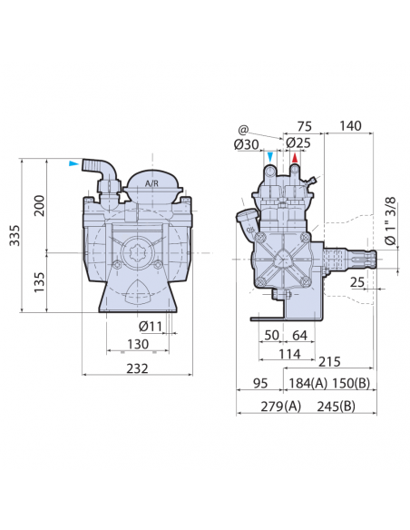 Grupo y bomba membrana 40L/min 40bar