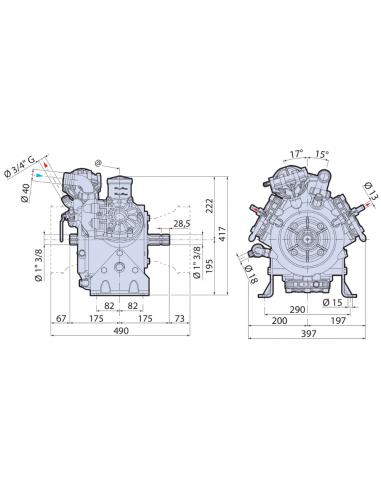 Grupo y bomba membrana semihidráulica 74.1L/min 20bar