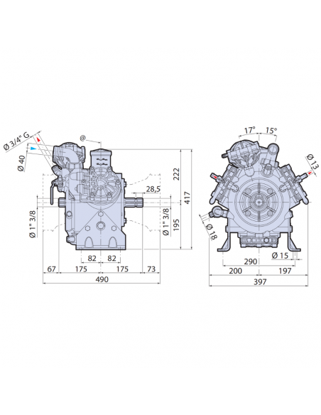 Grupo y bomba membrana semihidráulica 74.1L/min 20bar