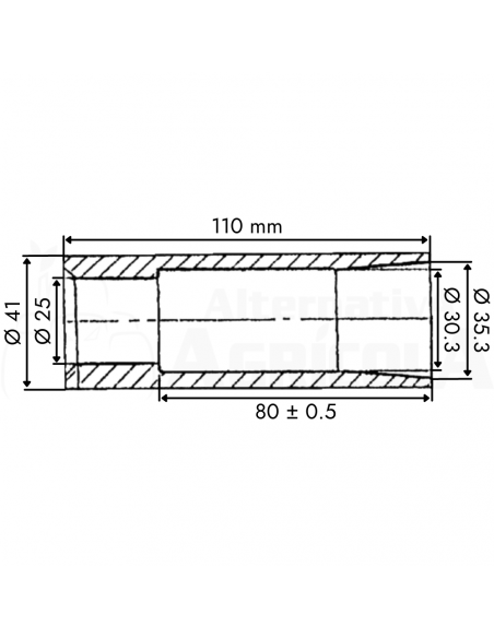 Manguito cónico / casquillo para púas de 820 mm
