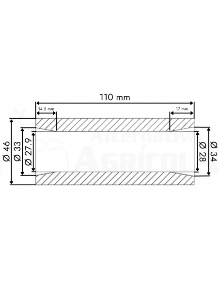 Manguito cónico / casquillo para púas de 1100 mm
