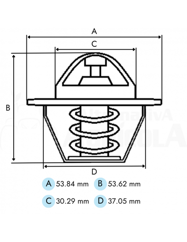 Termostato 78º tractor John Deere Series 6005, 6010, 6020, 6030, 7005, 7020, 7030