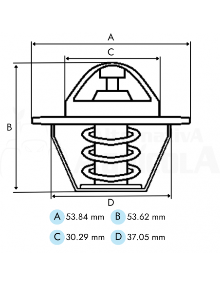 Termostato 78º tractor John Deere Series 6005, 6010, 6020, 6030, 7005, 7020, 7030