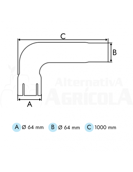 Tubo de Escape Sistema Vertical para Tractores John Deere Series 6000, 6005, 6010 y 6020
