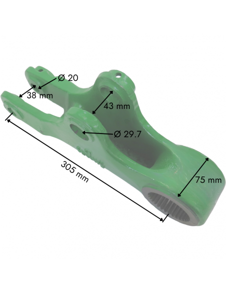 Brazo elevador hidráulico derecho L114582 John Deere serie 6000, 6005, 6010