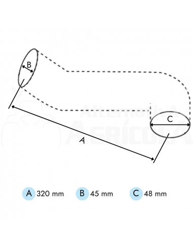 Manguito superior radiador tractor John Deere L31795