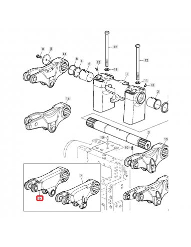 Brazo elevador hidráulico izquierdo L116617 John Deere serie 6010, 6020, 7020