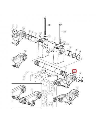 Brazo elevador hidráulico derecho  John Deere L157538
