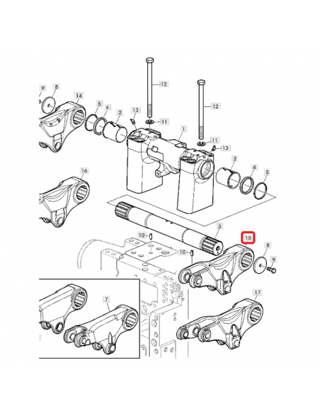 Brazo elevador hidráulico derecho  John Deere L157538