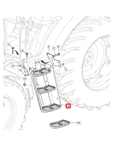 Escalera de cabina con 3 peldaños John Deere AL173043