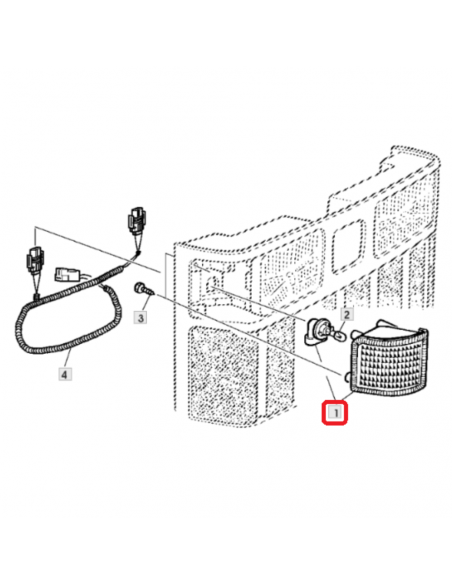 Faro de trabajo led delantero izquierdo panel frontal John Deere AL78177