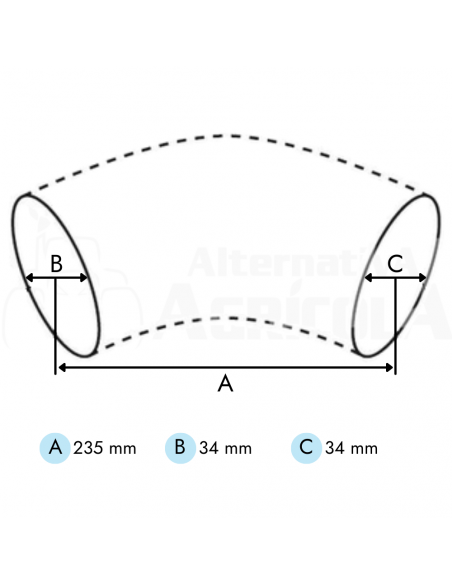Manguito Superior radiador tractor John Deere y Case-IH 3112068R1