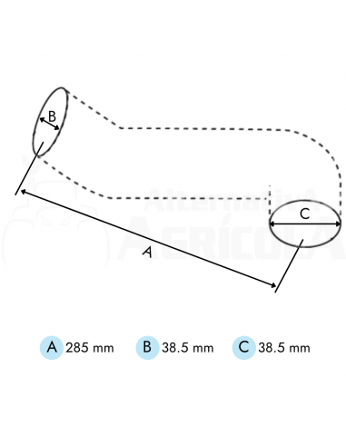 Manguito superior radiador tractor John Deere Serie 5000, 5003, 5005, 5010, 5020