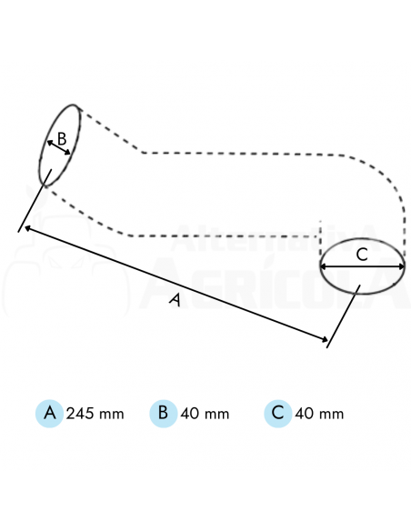 Manguito superior radiador tractor John Deere Serie 40, 50, 55 varios modelos