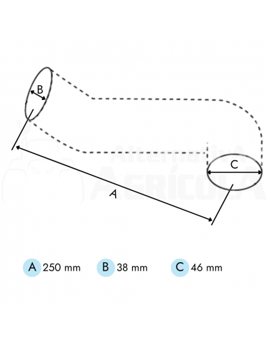 Manguito inferior radiador tractor John Deere Serie 5000, 5003, 5005, 5010, 5020