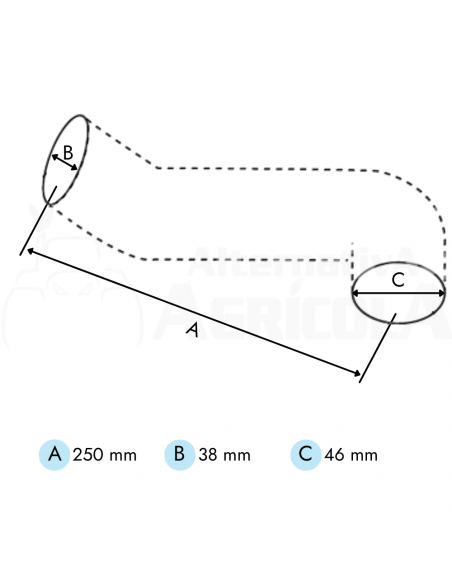 Manguito inferior radiador tractor John Deere Serie 5000, 5003, 5005, 5010, 5020