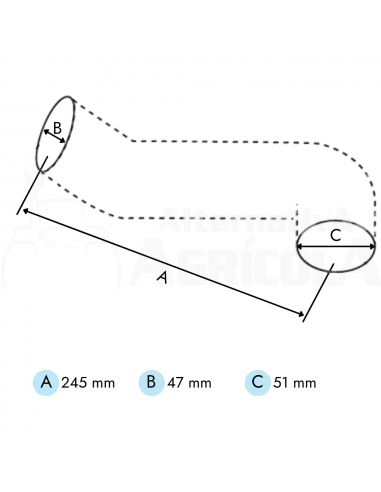 Manguito inferior radiador tractor John Deere Serie 50, 55 varios modelos