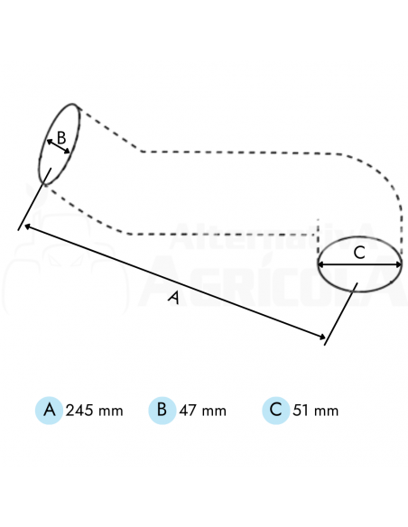 Manguito inferior radiador tractor John Deere Serie 50, 55 varios modelos