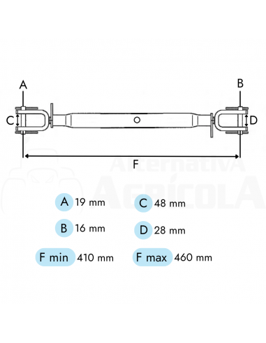 Tensor horizontal tractor John Deere series antiguas (comprobar medidas)