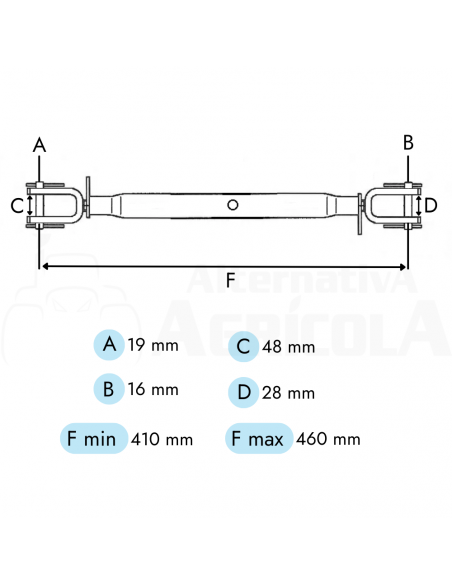 Tensor horizontal tractor John Deere series antiguas (comprobar medidas)
