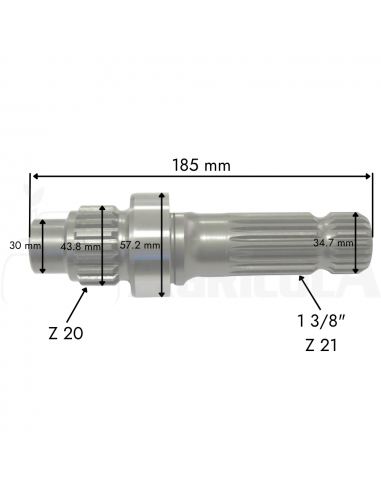 Eje toma de fuerza salida 6 estrias tractor New Holland Case Steyr