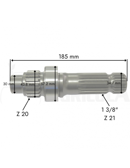 Eje toma de fuerza salida 6 estrias tractor New Holland Case Steyr