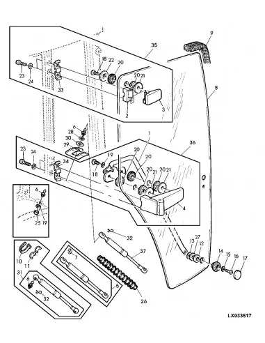 Bisagra puerta conductor Superior Derecha