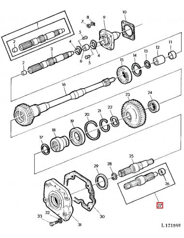 Eje Toma de Fuerza 6 Estrías 540 rpm para Tractores John Deere Series 20, 30, 35, 40 y 50 - L 237 mm