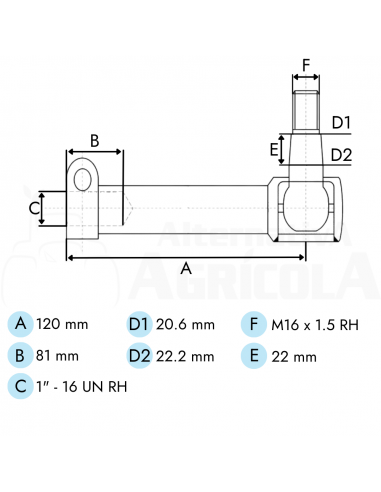 Rótula dirección hembra tractor Ford